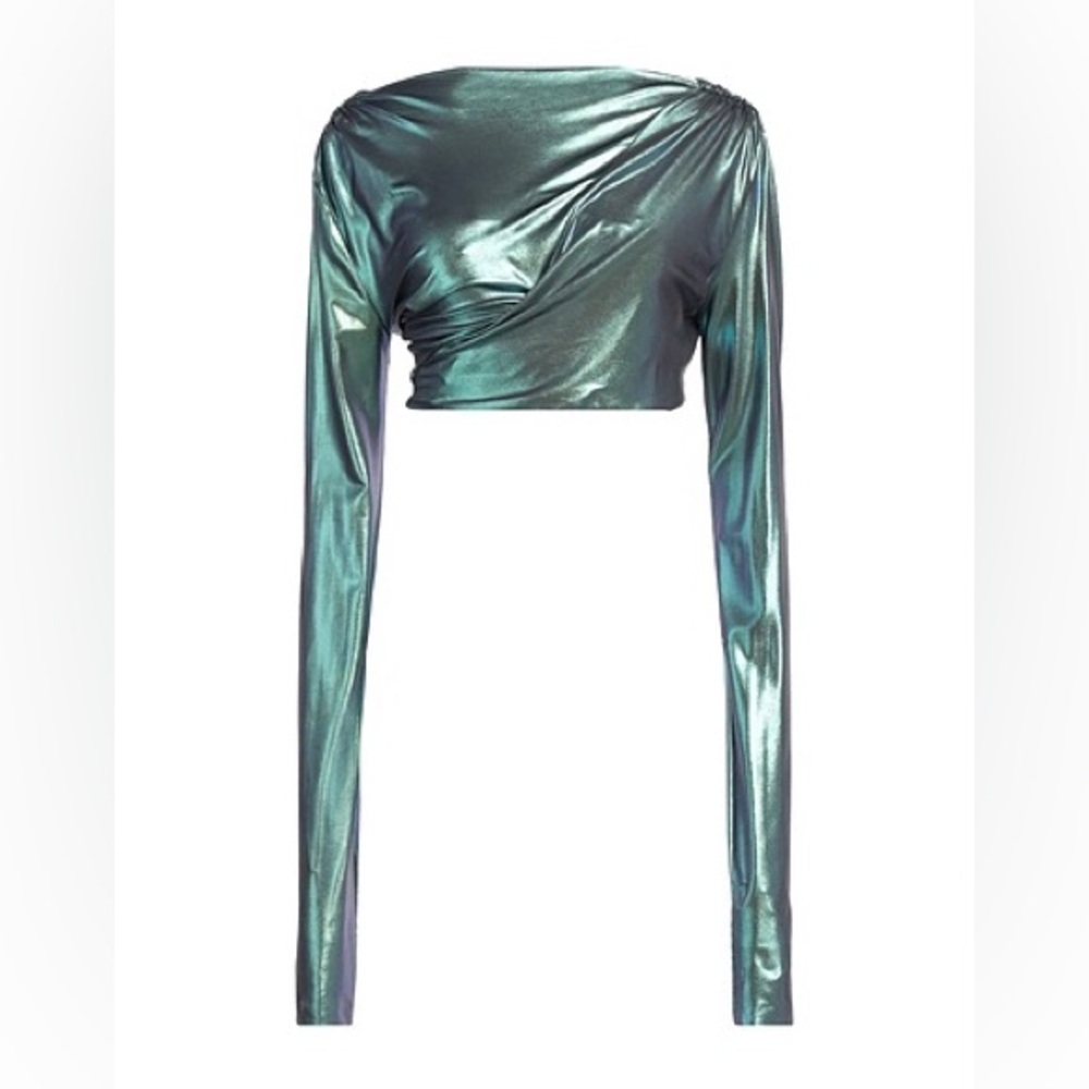Rick Owens Metallic Green Crop Top